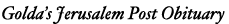 Golda Meir's Jerusalem Post Obituary